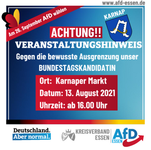 Gegenveranstaltung der AfD Essen in Essen-Karnap