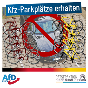 AfD spricht sich gegen die Abschaffung von Parkplätzen aus. Sicherheit wird außer Acht gelassen.