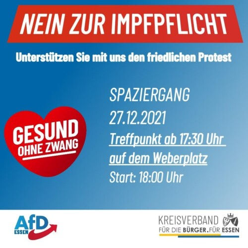 AfD unterstützt Essener Spaziergänge gegen die Impfpflicht