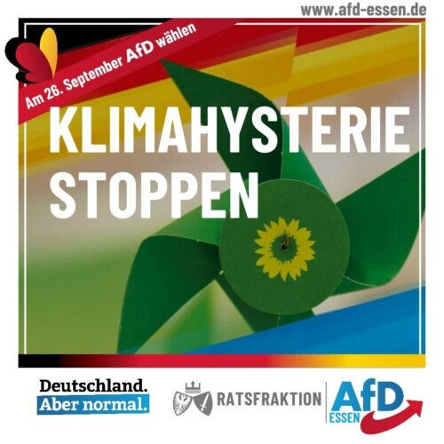 AfD-Ratsfraktion lehnt unverhältnismäßige Klimaschutzforderungen ab