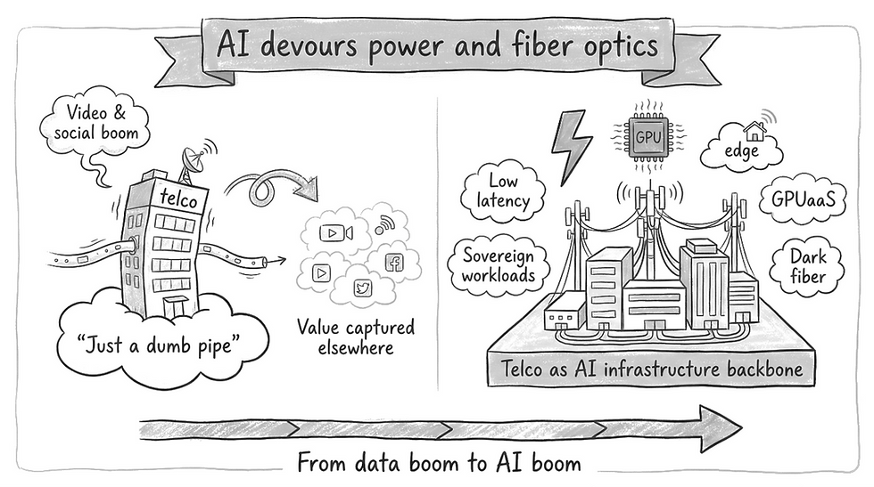 AI is devouring power and fiber optics: how telcos can stop being subcontractors to hyperscalers in the era of agent-based AI