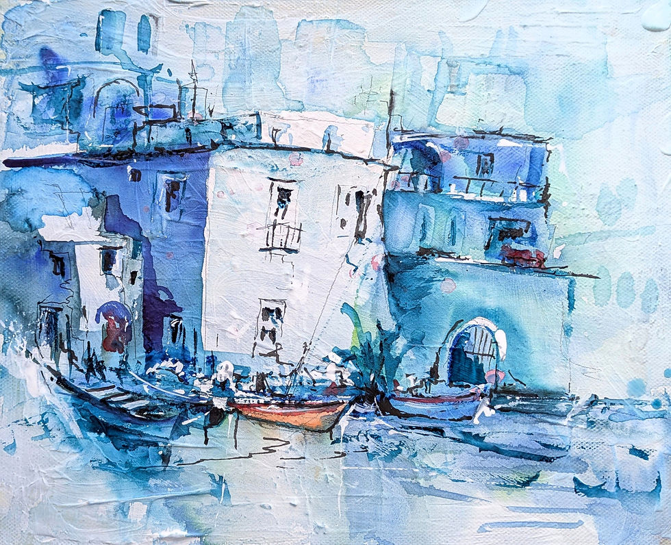 Borghetto Aqua auf Leinwand