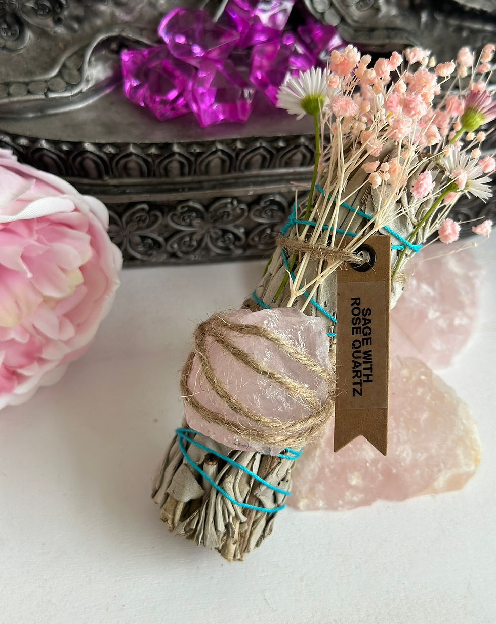 Sage with rose quartz