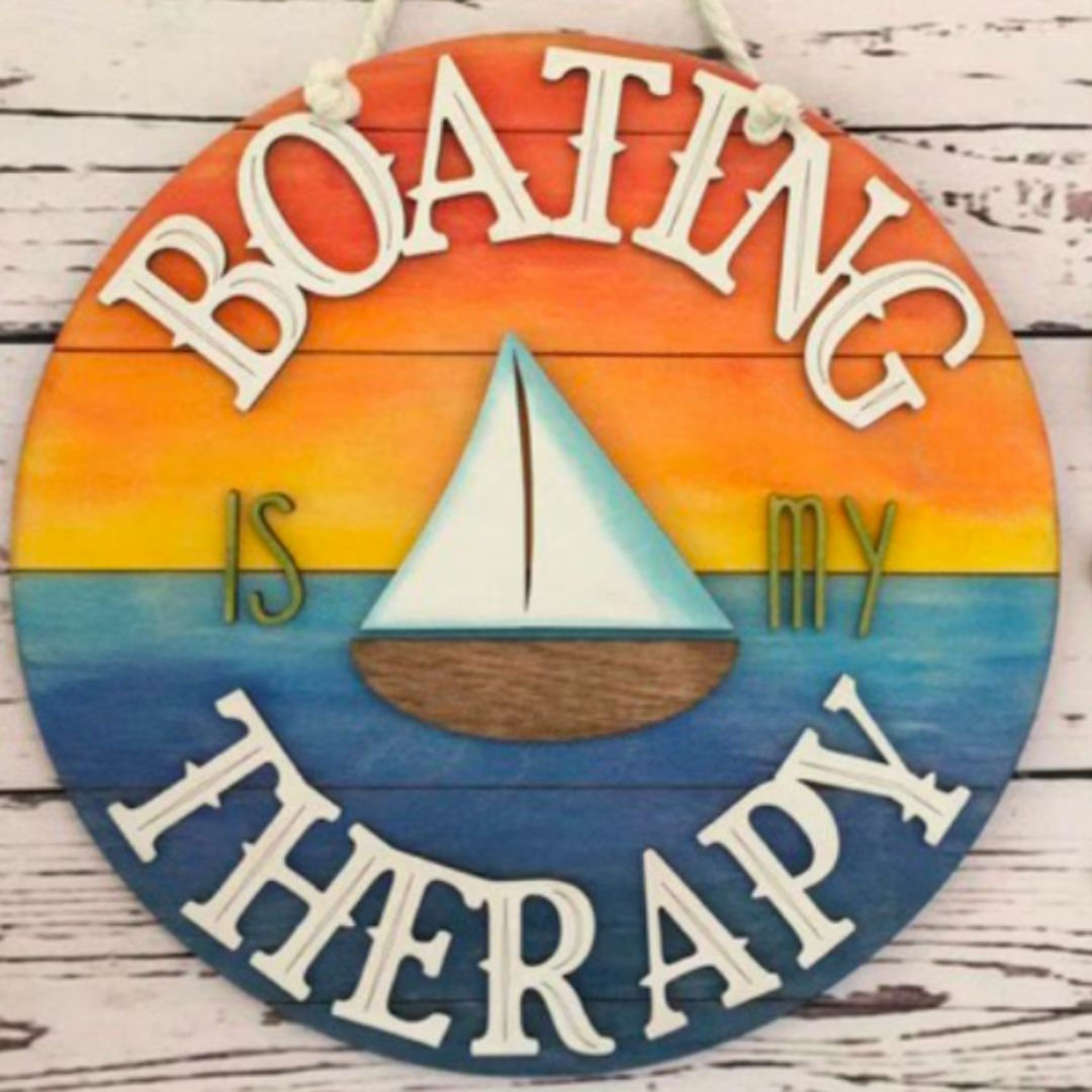 Boating is My Therapy Sign