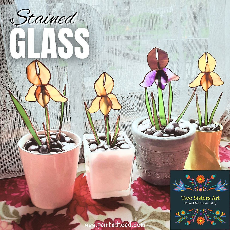 Stained Glass Iris in a Pot
