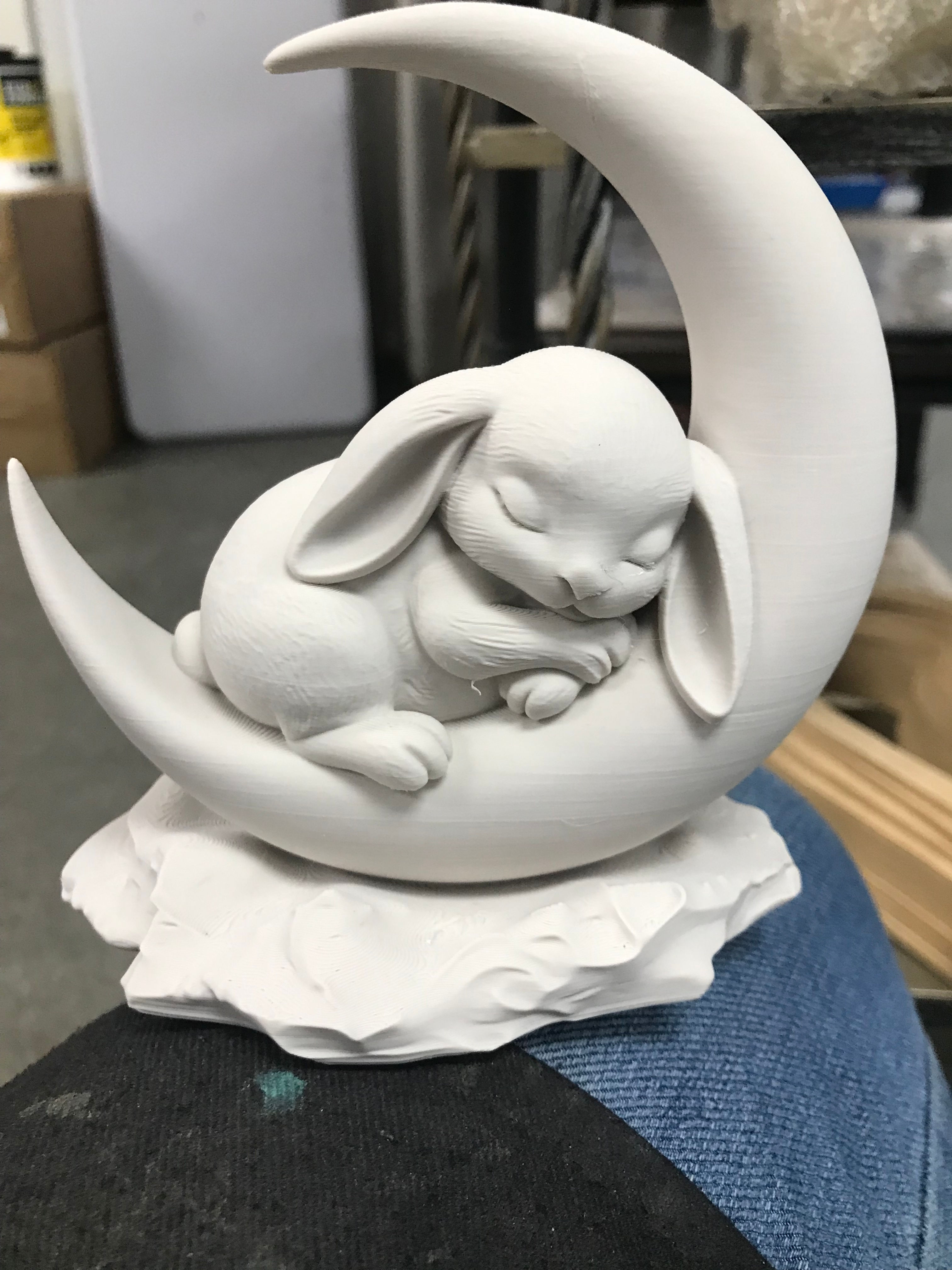 3D Printed Moon Bunny Figurine