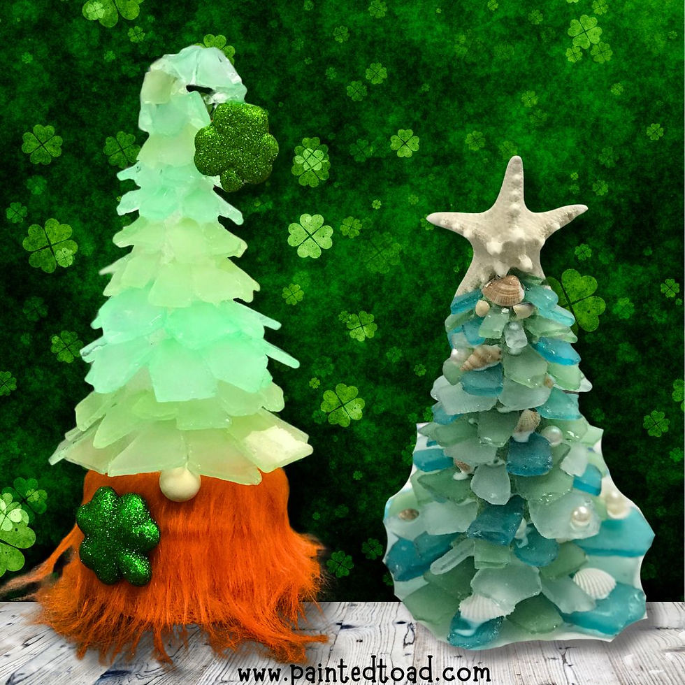 Beach Glass Leprechauns & Trees