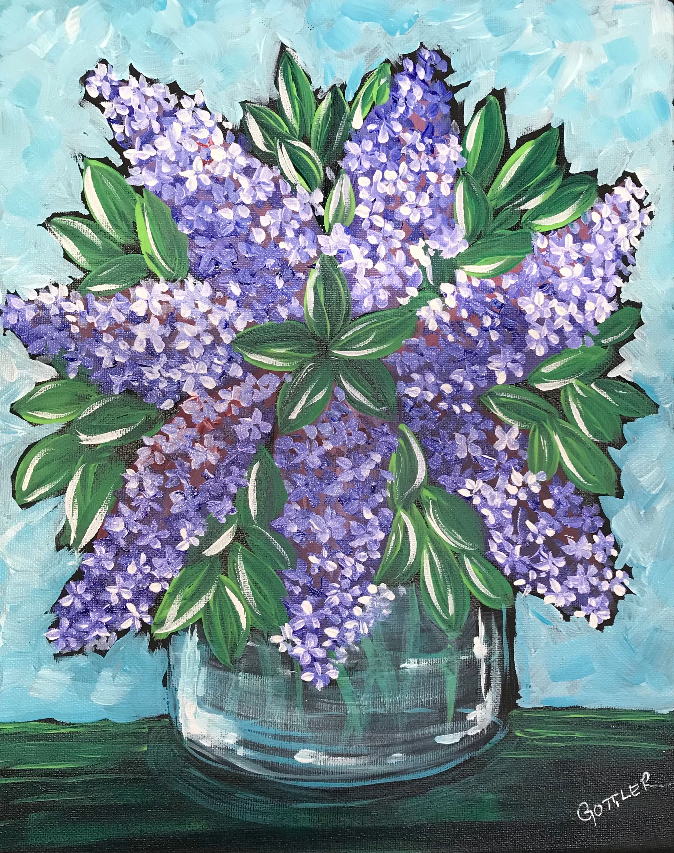 Lovely Lilacs in a Vase Painting