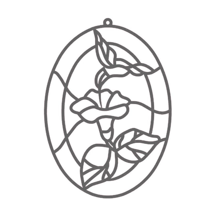 Thumbnail: Faux Stained Glass Woodcut Hummingbird & Flower