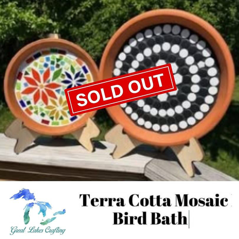 Terra Cotta Mosaic Bird Bath