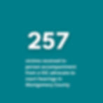257 victims received in-person accompaniment from a VSC advocate to court hearings in Montgomery Cou