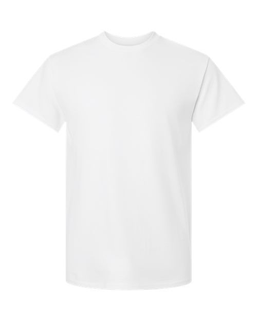 Plain white short-sleeve t-shirt for comfortable, everyday wear.