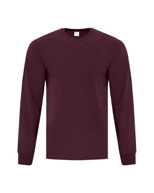 Thumbnail: Maroon long-sleeved shirt on white background.