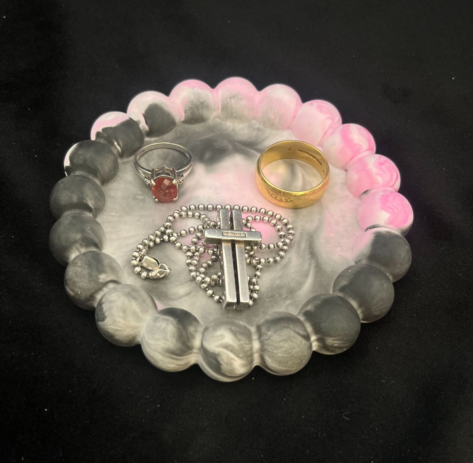 pink trinket tray