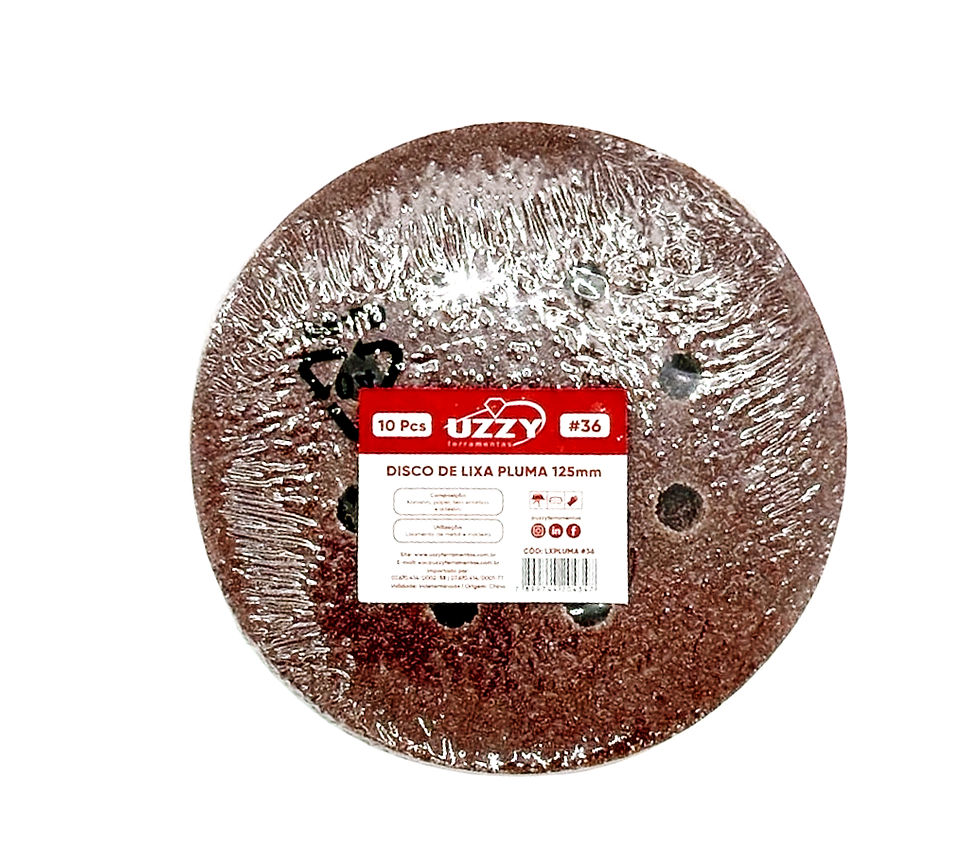 Miniatura: Disco de lixa pluma (Vermelho) para metal e madeira #36 (pct c/10)