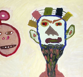 伝統的なアフリカのマスク水彩画