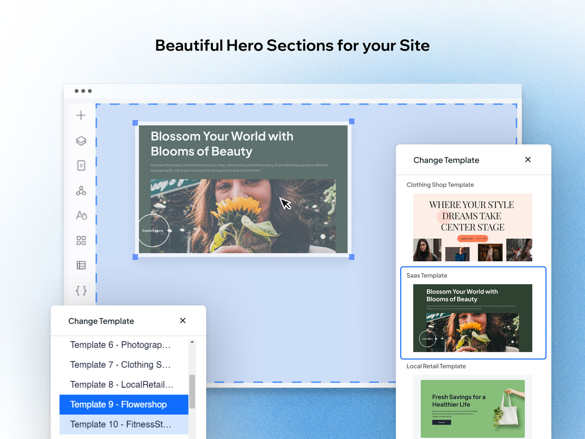 A Wix Studio hero section layout adapting to mobile screens