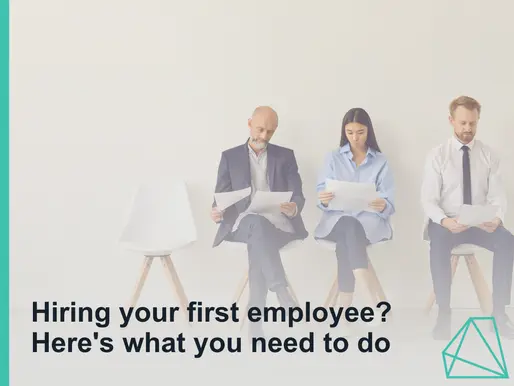 A thumbnail introducing the topic of hiring your first Employee
