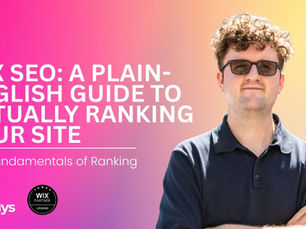 Bailey Abson standing next to the Blog title