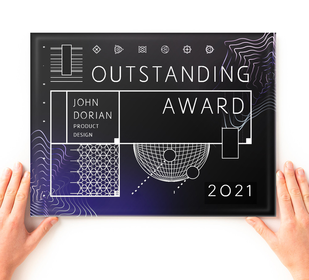 glass printed award