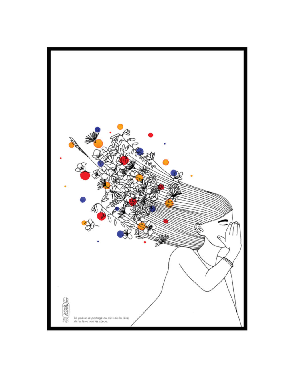 Affiche "La poésie se partage du ciel vers la terre et..."