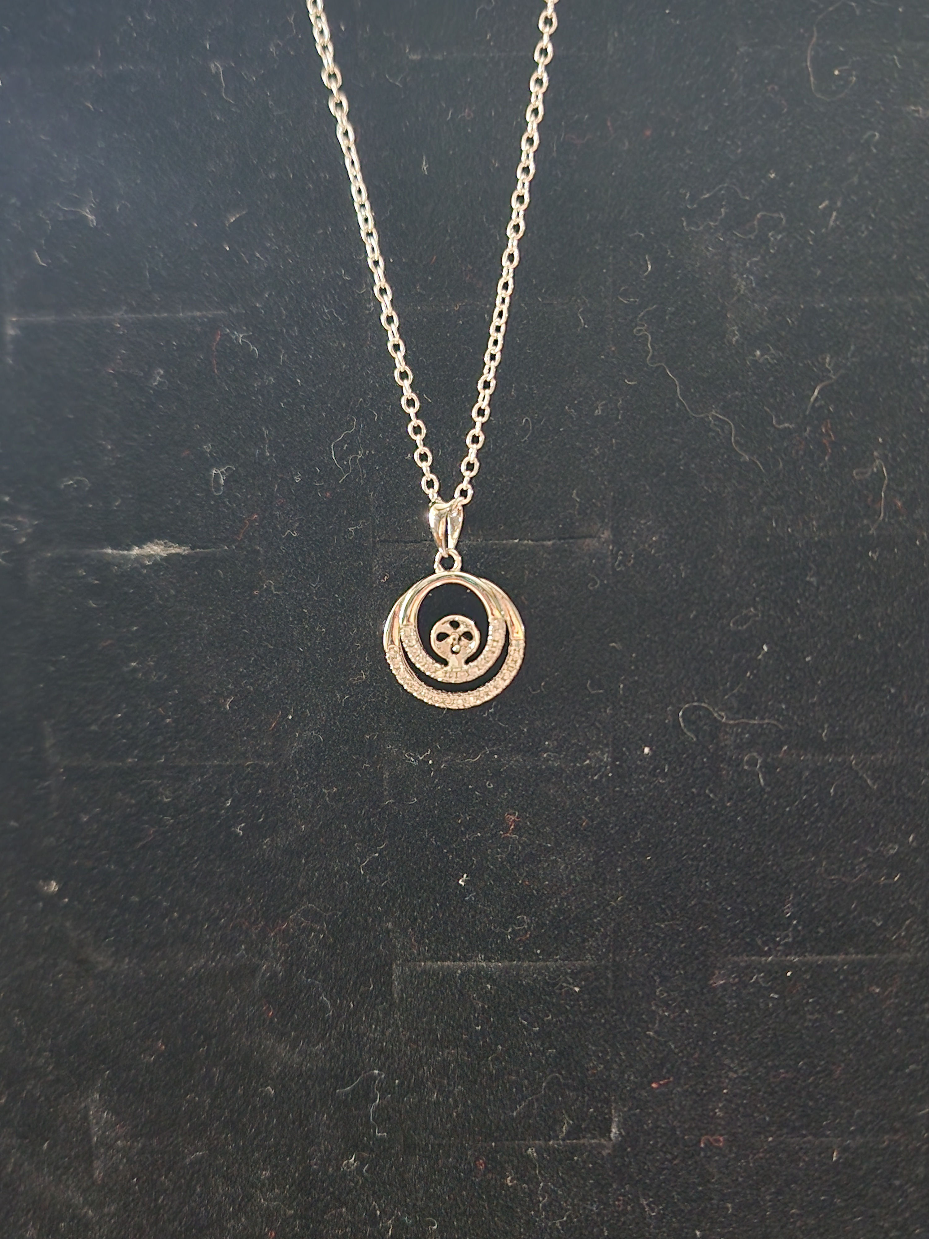 Double Ring Pearl Pendant