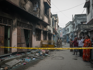 ভোররাতের বিস্ফোরণের পর এলাকা ঘিরে তদন্ত শুরু করে পুলিশ