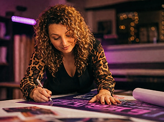 Regina Levinskaya working on event design at Skyanna Events