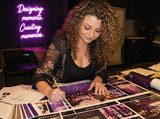 Regina Levinskaya working on event and party design at Skyanna Events