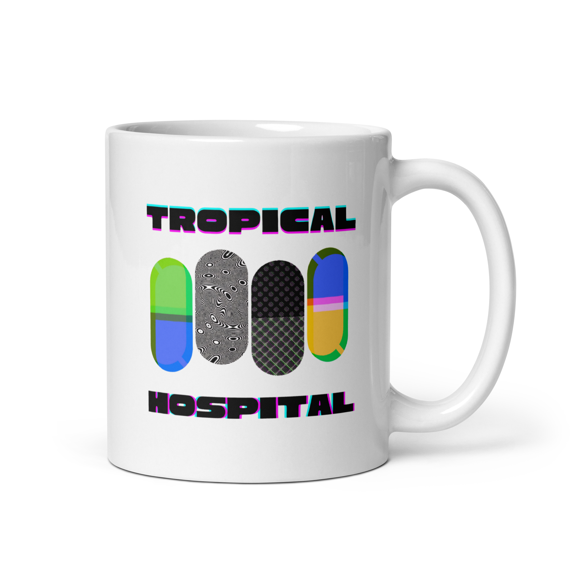 Tropical Hospital Punk Rock Logo on a Glossy Mug