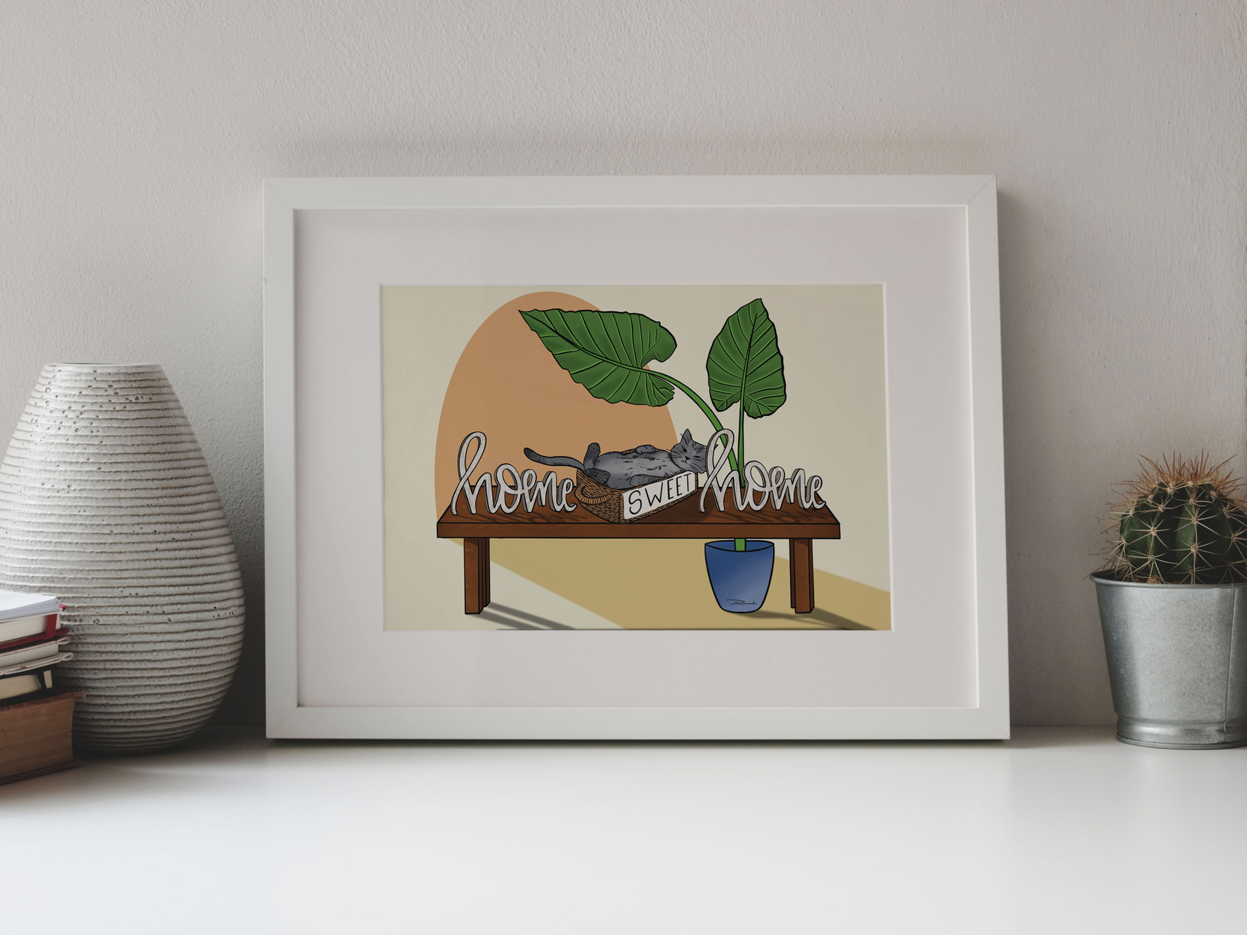 Home Sweet Home - Gray Tabby Cat