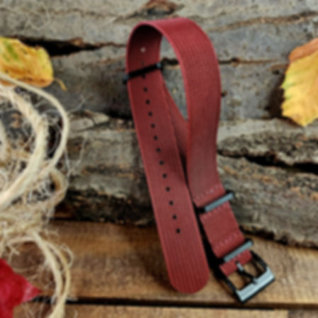 NATO G10® Ribbed Nylon PVD - Maroon Dark Red