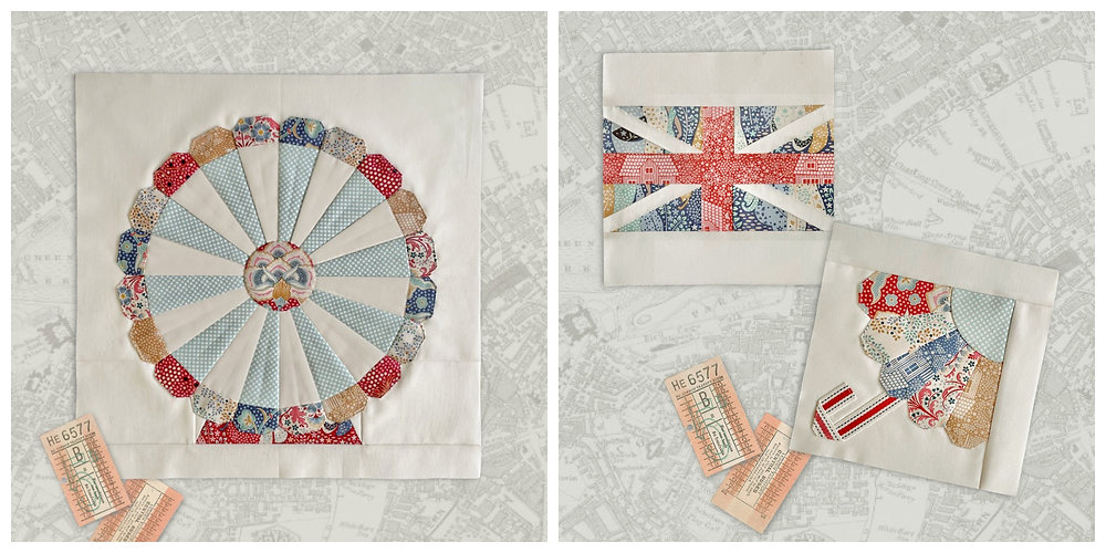 London Pattern Blocks London Town Sampler: the London Eye, Union Jack & Brolly Blocks