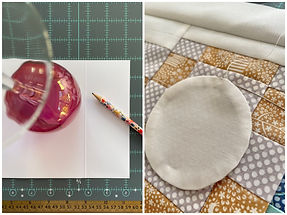 using a glass to trace an applique circle