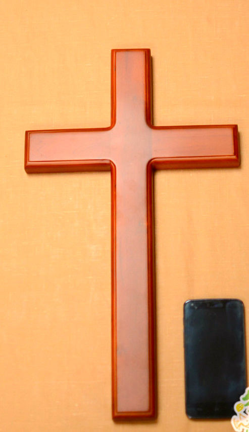 縮圖：中型的46CM壁掛牆十字架 樂器工藝實木十字架基督教禮品