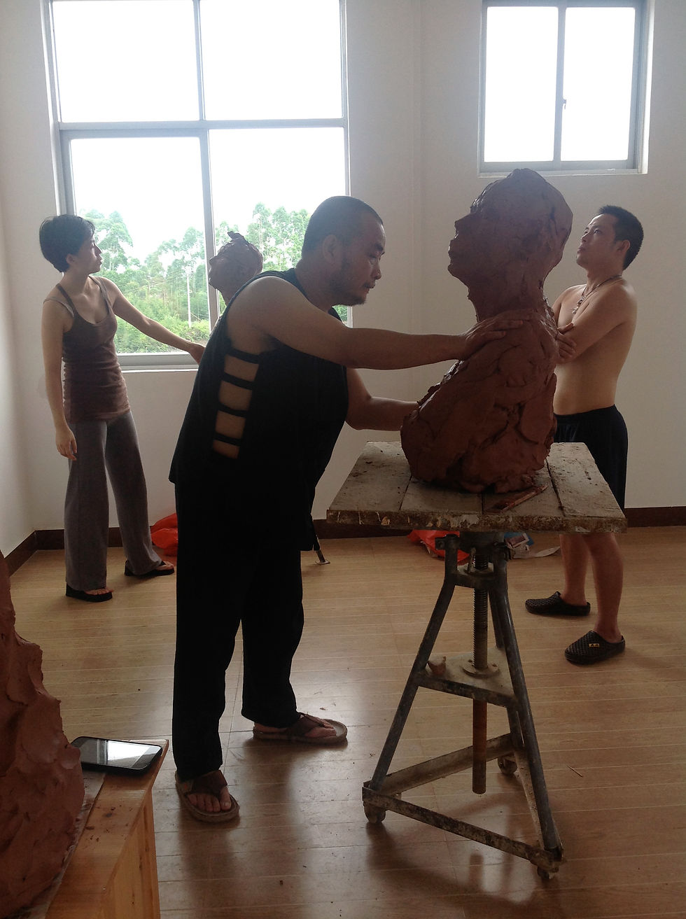 (l) BeiBei (r) Prof Qin in studio