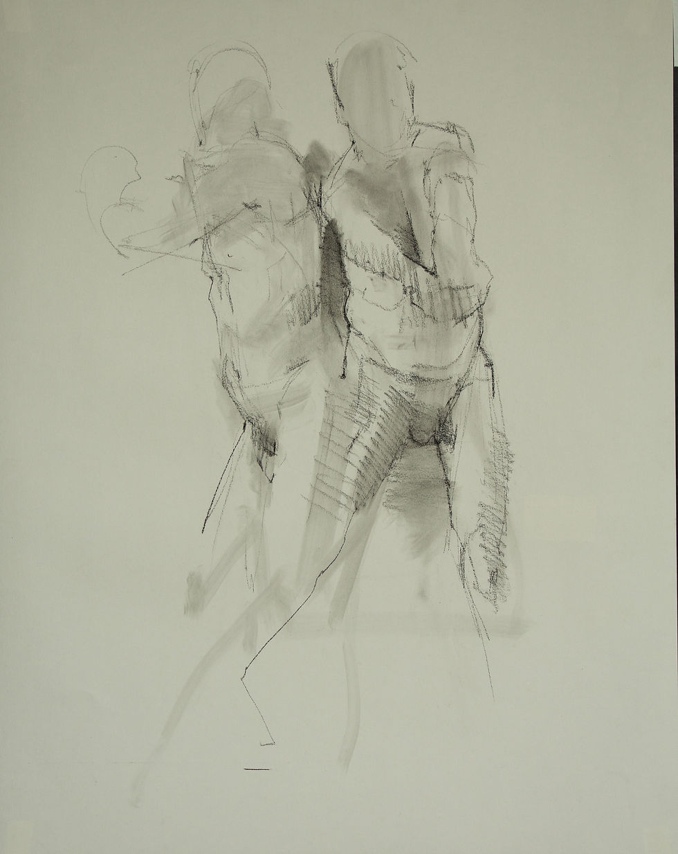 Marty Three Times, 22x15_, conte on paper, 2024 copy