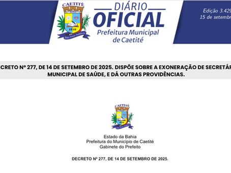 Prefeito de Caetité Exonera Secretário de Saúde.