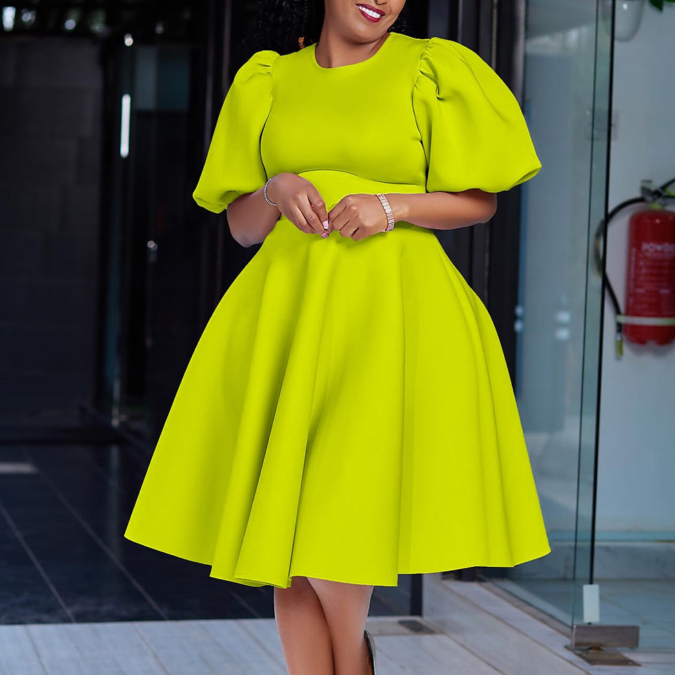 Thumbnail: Elegant Dresses for Woman 2024 O Neck Short Sleeve High Waisted Pleated Mid Calf
