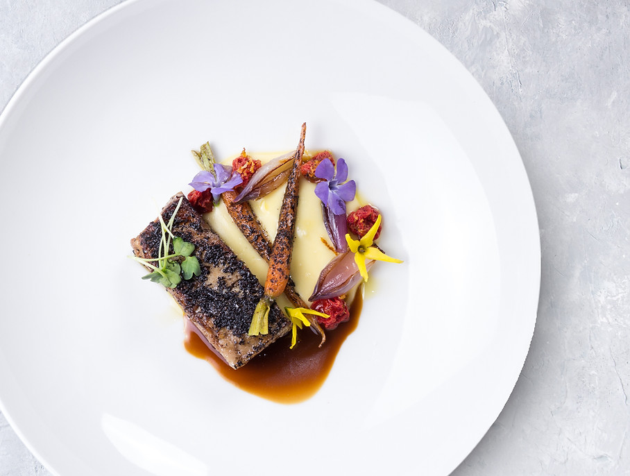 Dekoriert Gourmet-Küche Mahlzeit