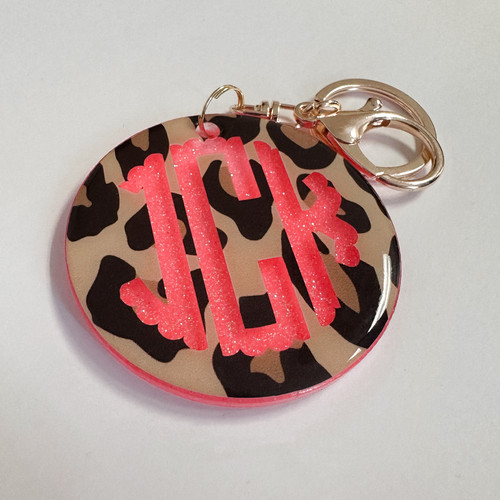 Custom Monogram Glitter Keychain | KT Designs