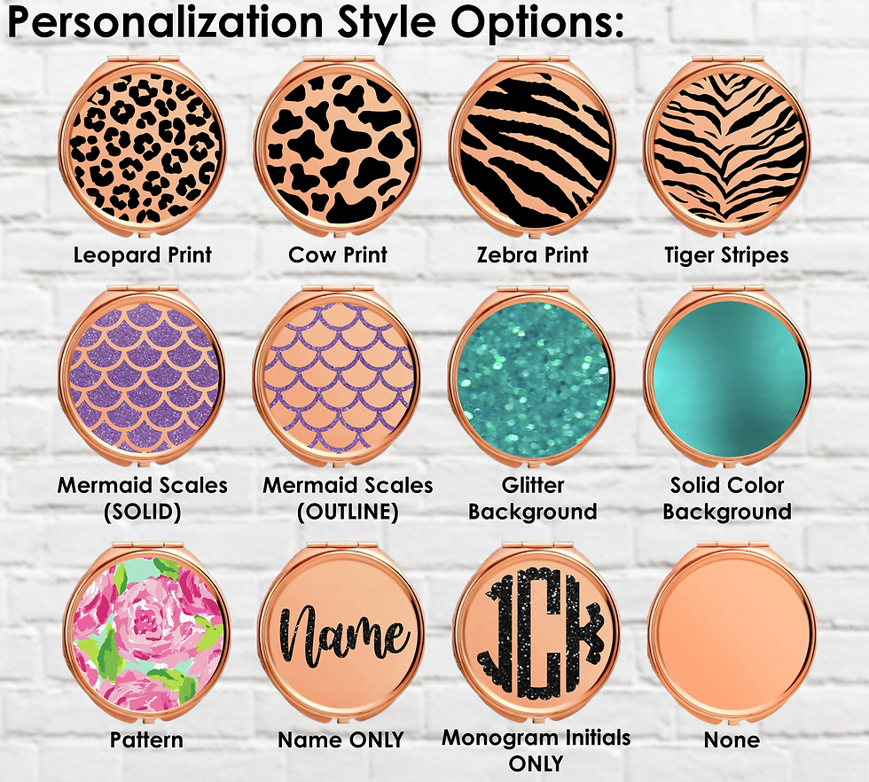 Thumbnail: Custom Rose Gold Makeup Mirror | Monogram Pocket Makeup Mirror | Cosmetic Mirror