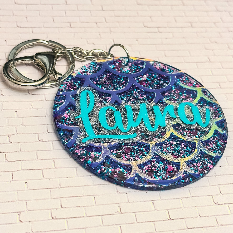Thumbnail: Custom Glitter Mermaid Keychain/Bag Tag