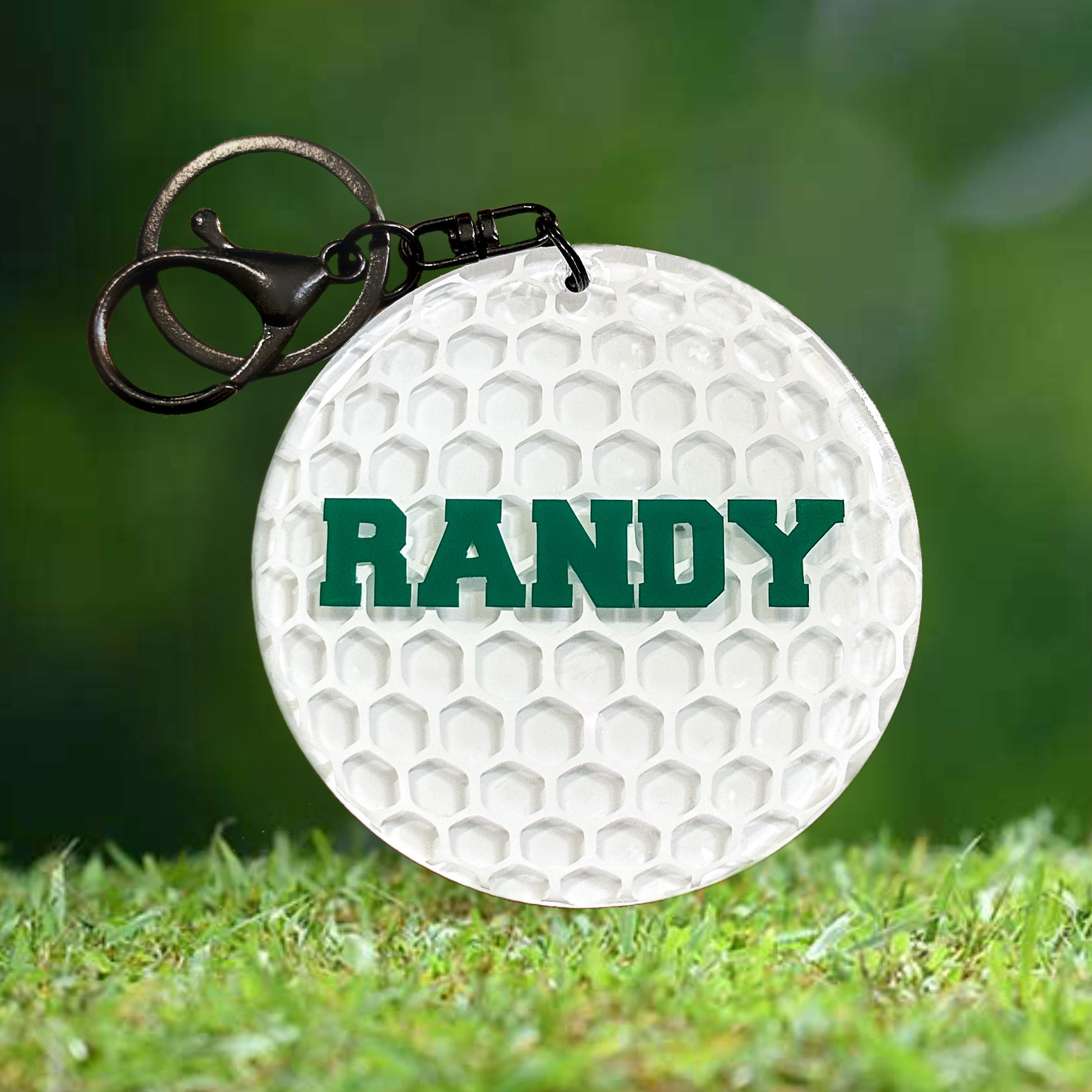 Custom Golf Ball Keychain/Golf Bag Tag - 2", 2.5", or 3"