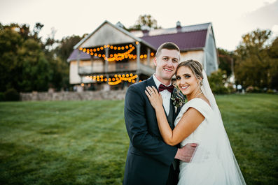 Bride and Groom at Spring Valley Farms