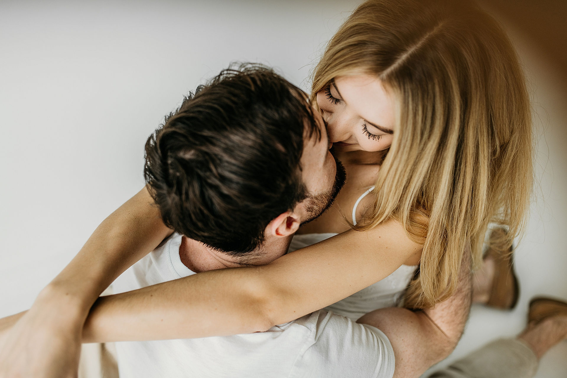 engagement session in a studio 