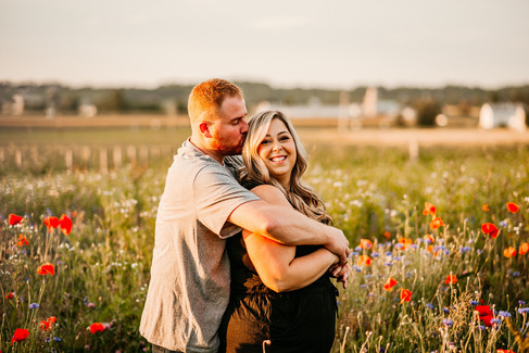 wildflower field engagement photos
