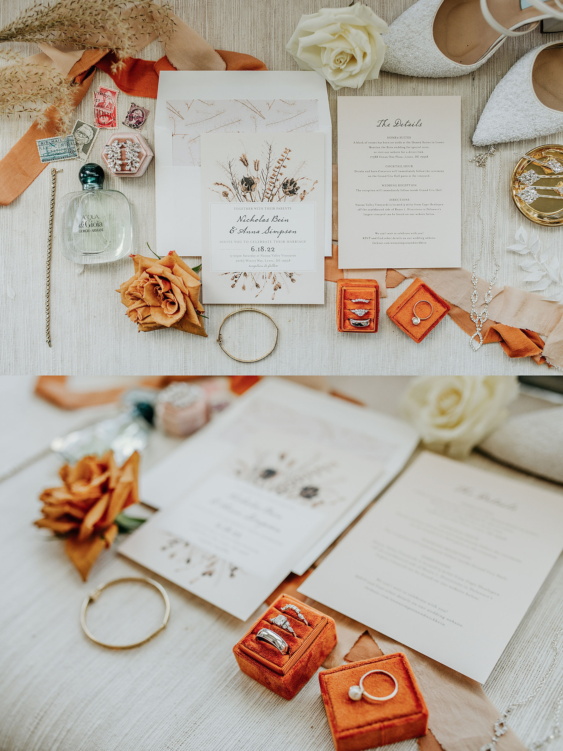 rust wedding details