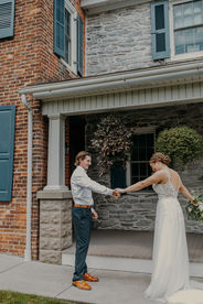 Bride and Groom First Look at Melhorn Manor