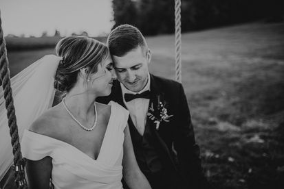Bride and Groom at Spring Valley Farms